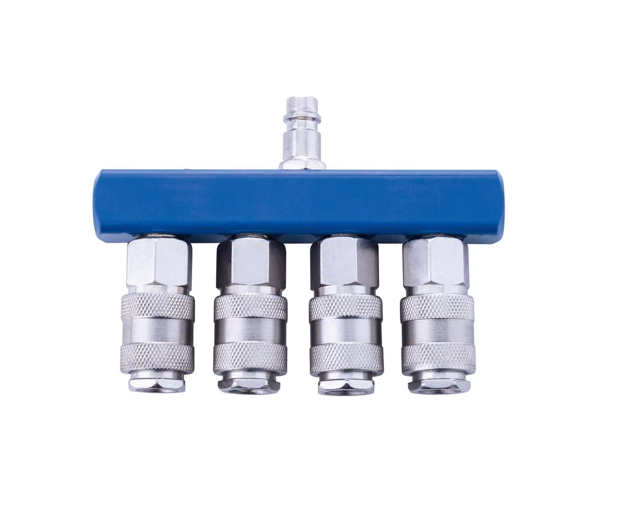 Zubehör-Set für Druckluftschnellkupplungen Scheppach - 1 Eingang, 4 Ausgänge | 1/4"