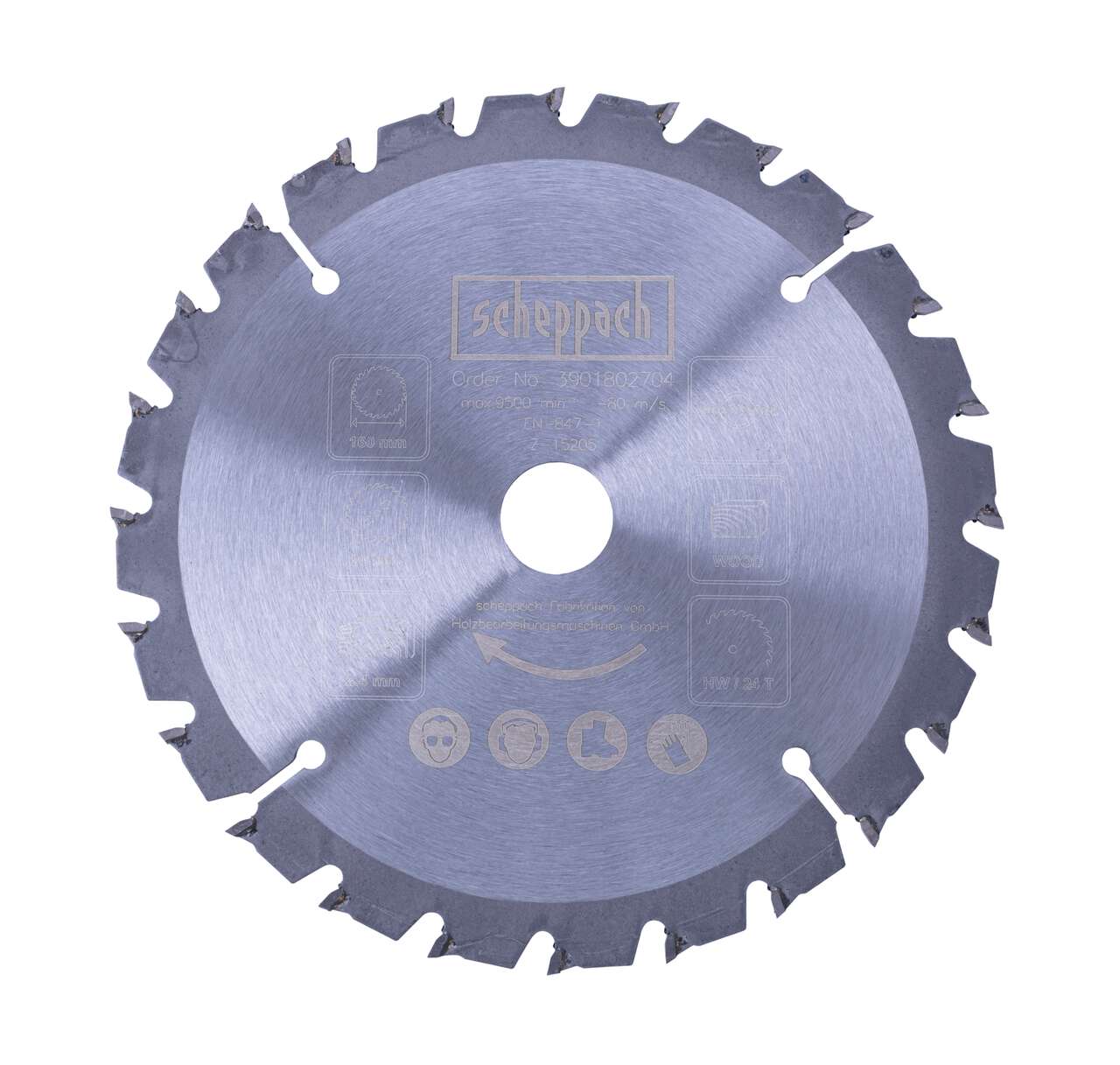 HW Kreissägeblatt Scheppach - Ø160 x 20 x 2,4 mm | 24 Zähne