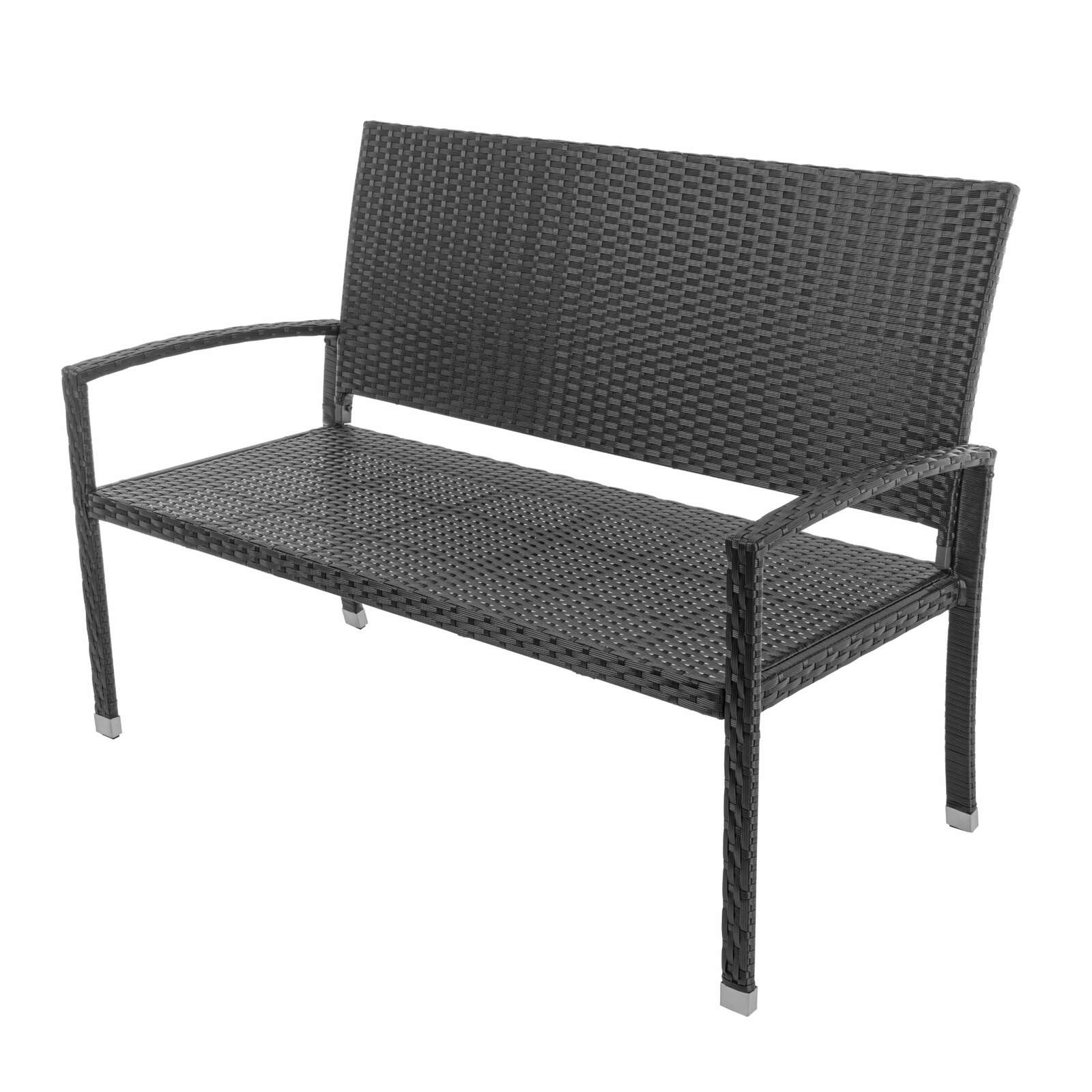 Gartenbank PX-GB-2 Practixx - 2-Sitzer Bank | 122cm Länge | 87cm Höhe | 250kg belastbar | Rattan | robust