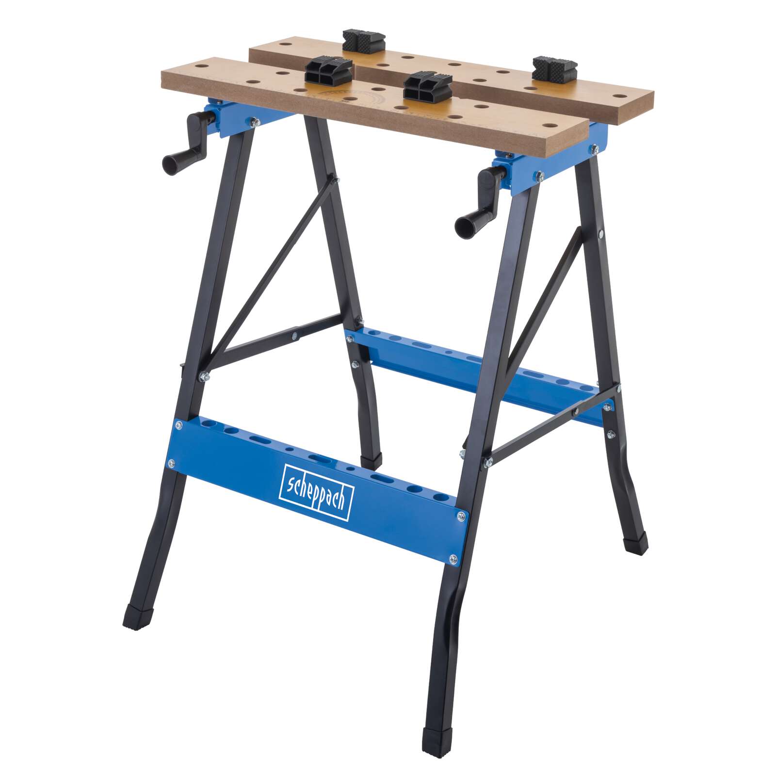 Werk- und Spanntisch WB150 Scheppach - Traglast 150kg | 793mm Arbeitshöhe | 0-245 mm Spannbreite | Arbeitstisch Werkbank mit 4 Spannbacken