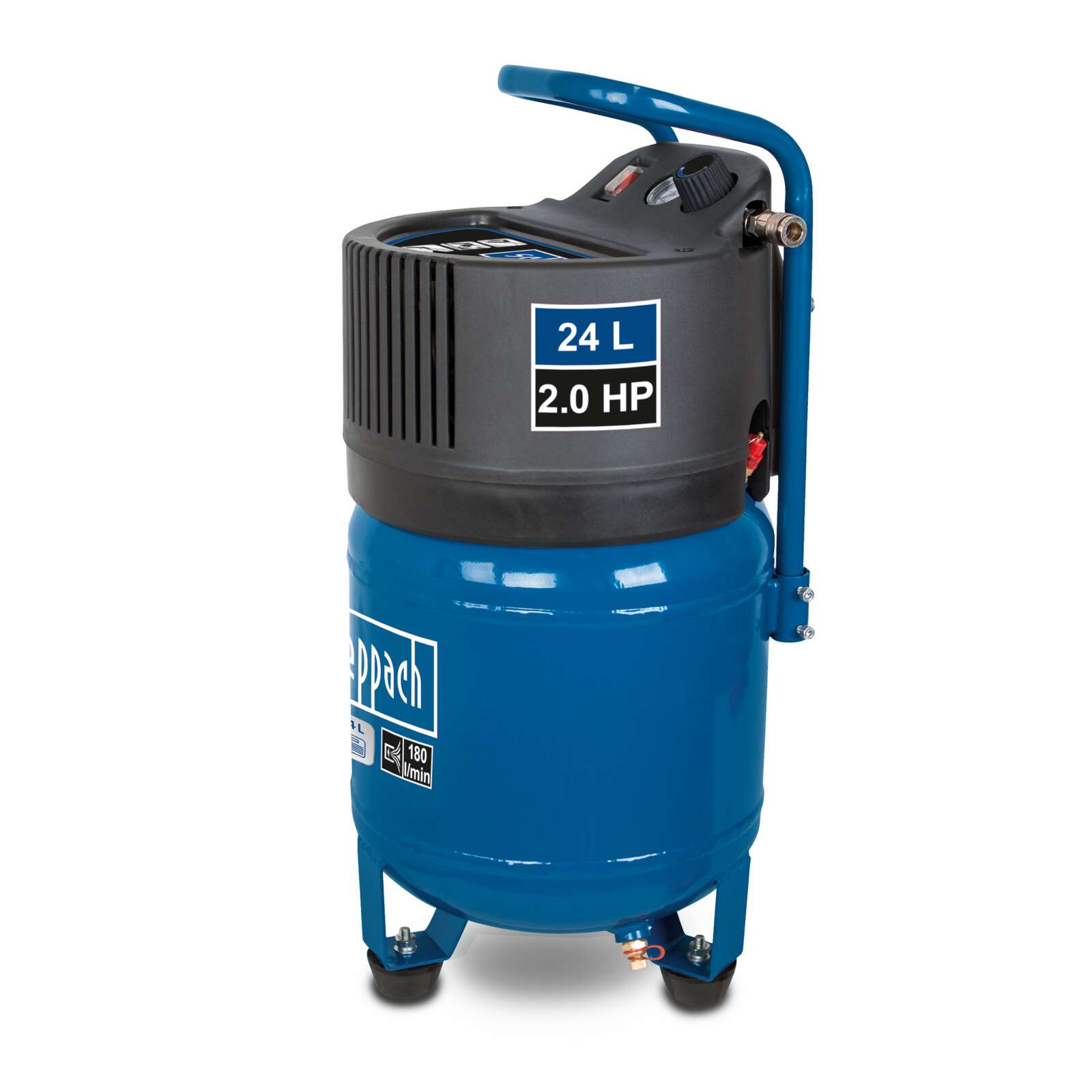 Kompressor HC24V Scheppach - 1500W | 10bar | 24L Kessel | Druckminderer | ölfrei & wartungsarm
