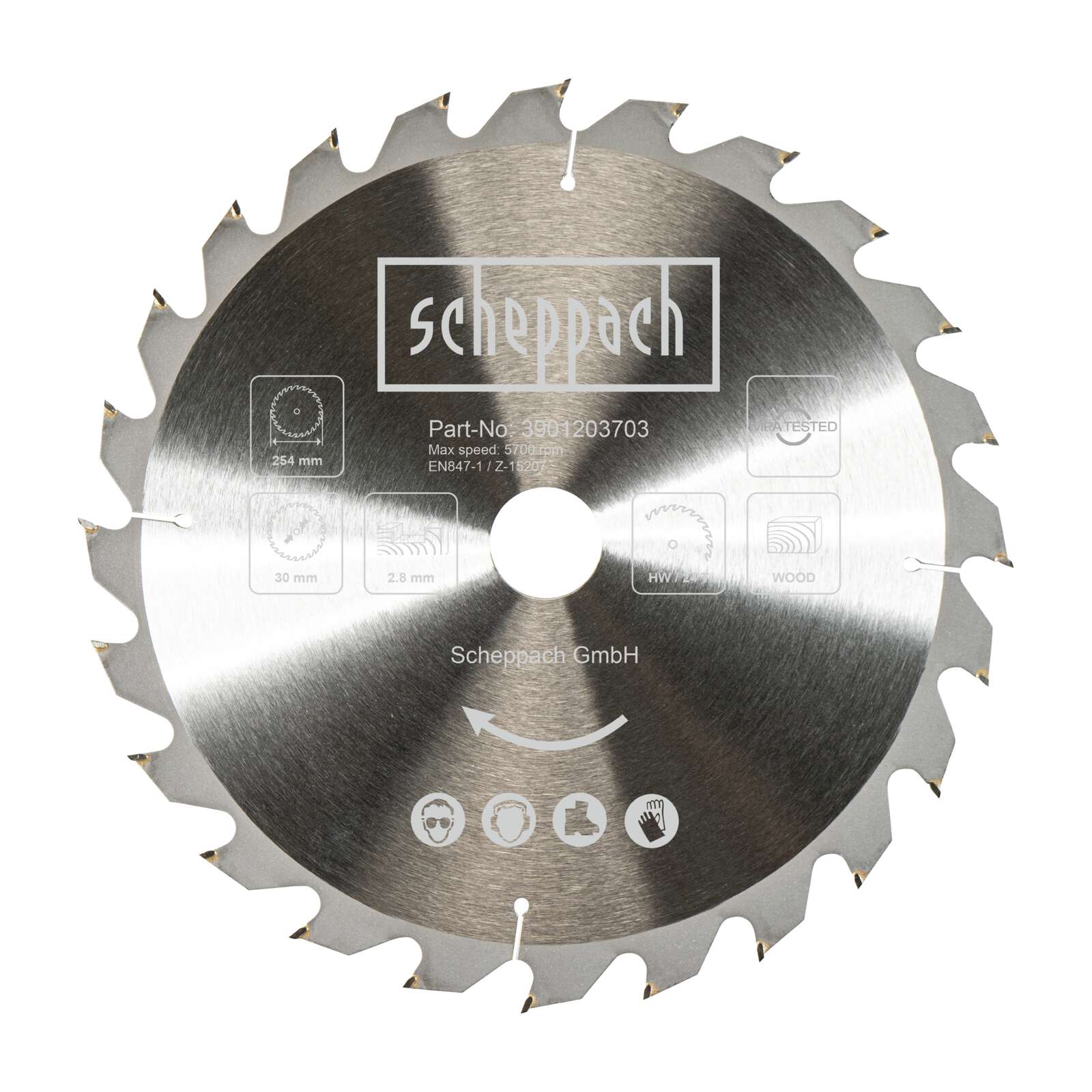 Hw Kreissägeblatt Ø254mmx30mmx28mm 24 z HM110MP HM254 HM254SPX - Scheppach