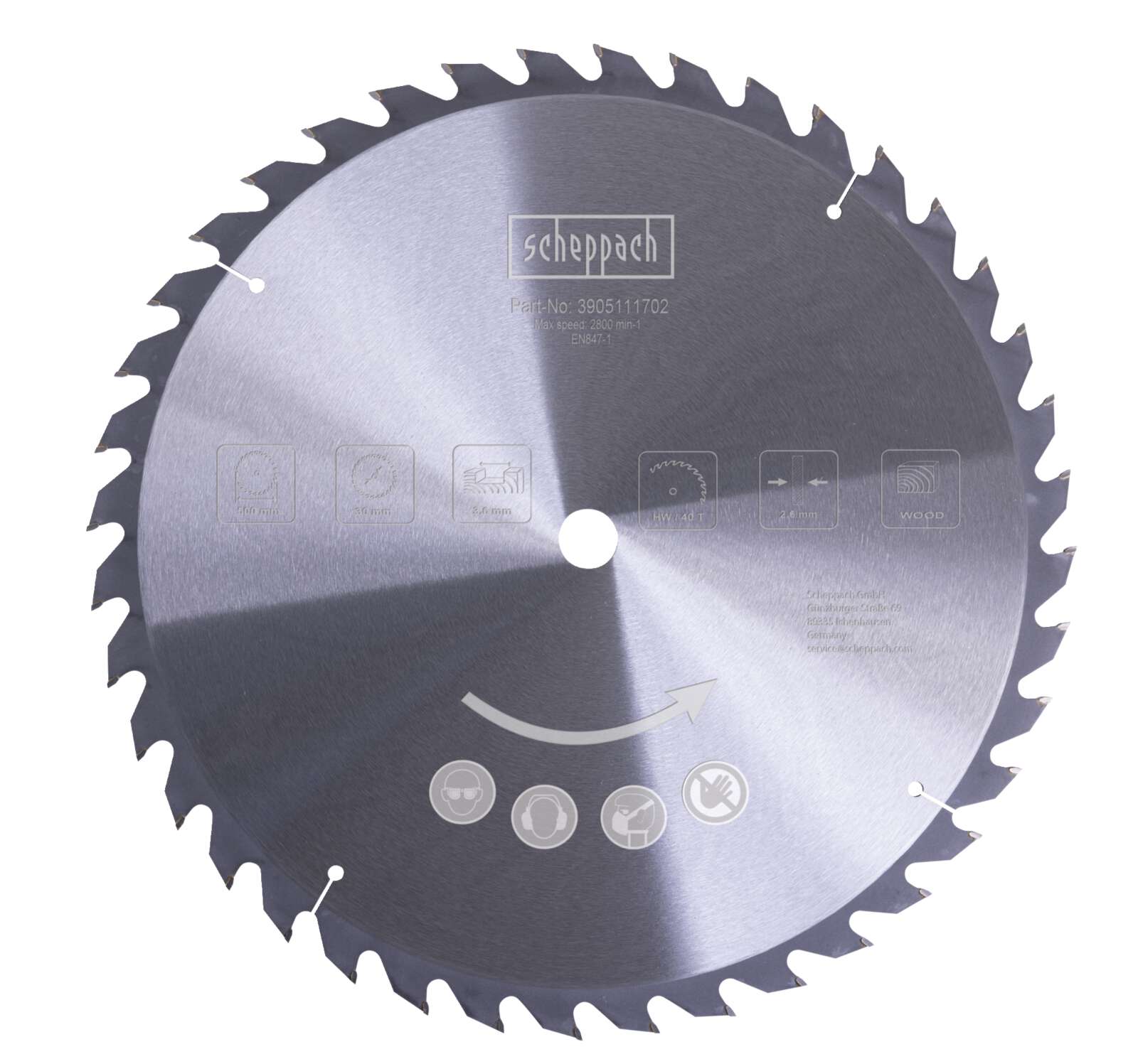HW Sägeblatt Scheppach - Ø 500 x 30 x 3,6 x 2.6 mm | 40 Zähne