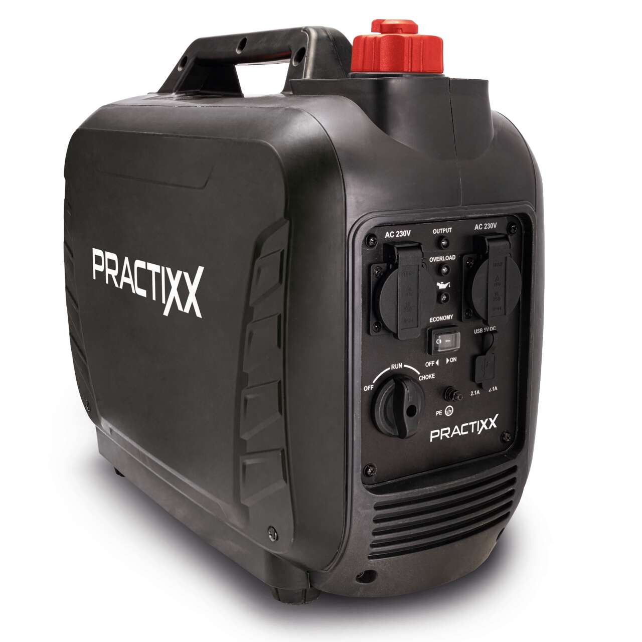 Inverter Stromerzeuger PX-SE-2000 Practixx - 2000W | 2x230V Steckdose / 2xUSB Typ A (schnell ladend)