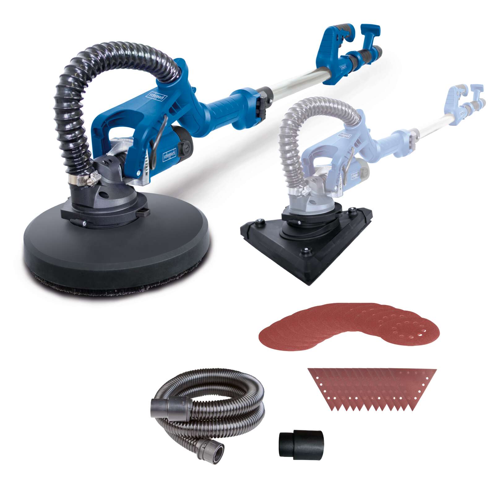 Wand- und Deckenschleifer DS930 Scheppach - 710W | Variable Drehzahl | inkl. Rund & Eck-Schleifkopf
