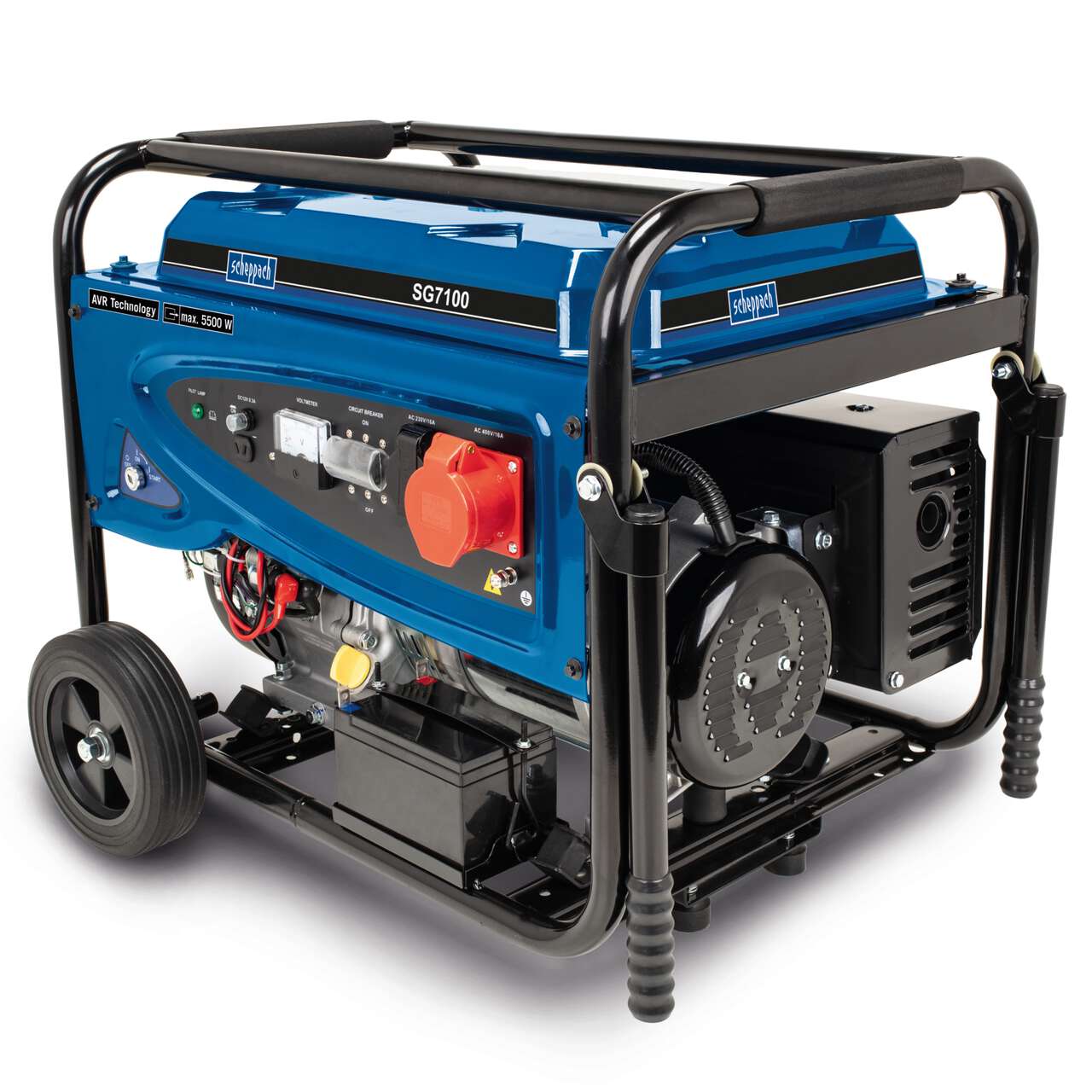 Benzin Stromgenerator SG7100 Scheppach - 15PS | 5500W max. Leistung | 1x 230V, 400V & 12V Anschluss