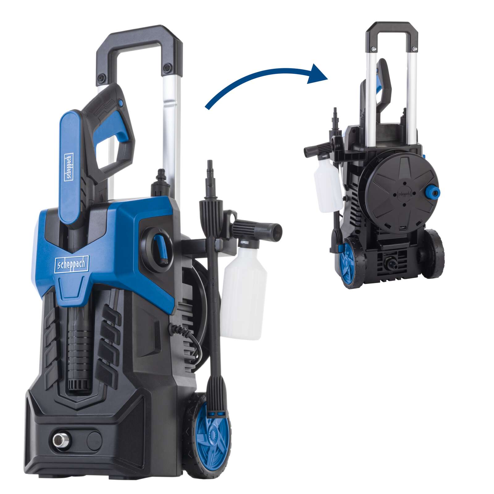 Elektro-Hochdruckreiniger SHD150 Scheppach - 1800W | 150bar Maximaldruck | 420 L/h | 5m Hochdruckschlauch