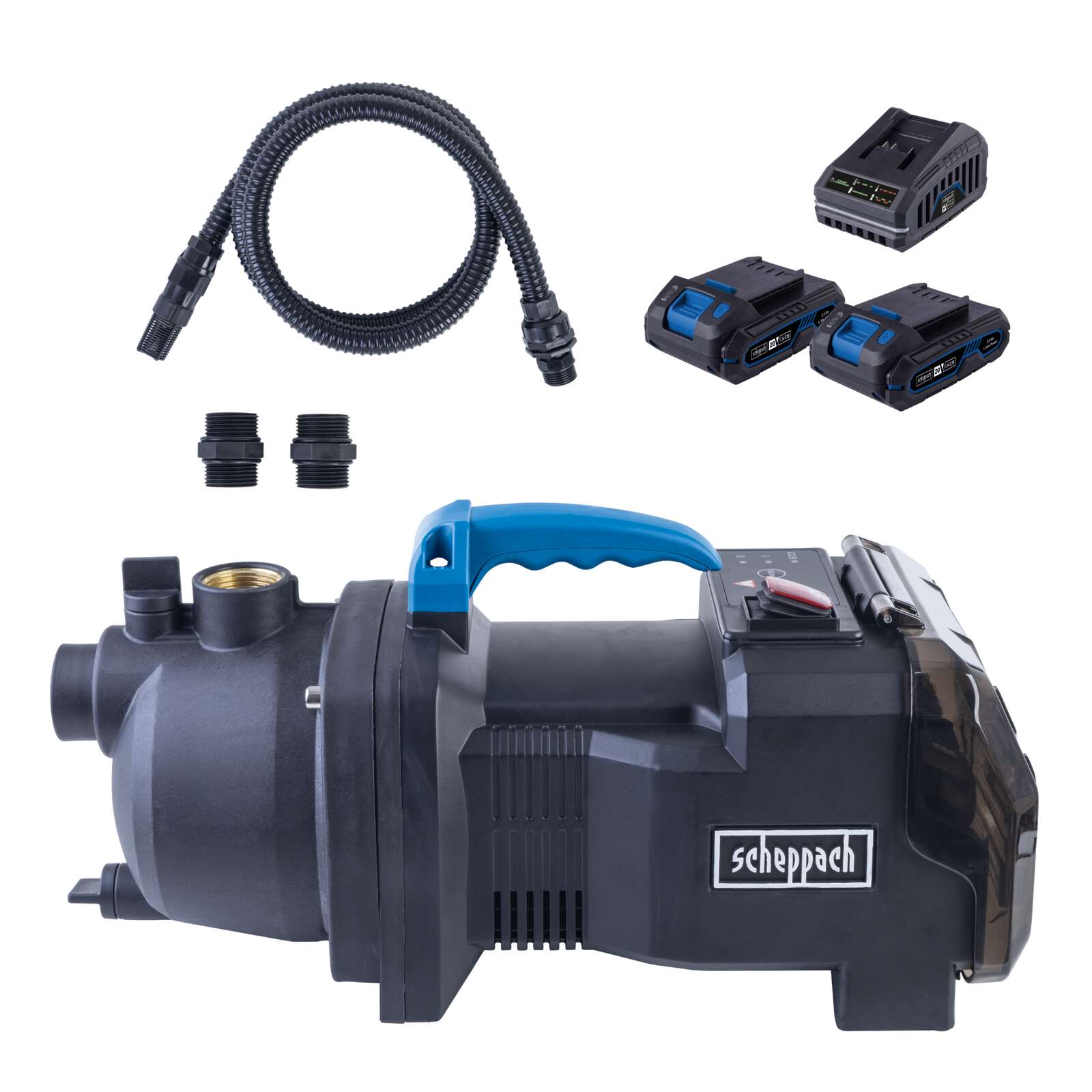 Akku-Gartenpumpe C-GP3000-X Scheppach - 20V | 2,6bar Pumpendruck | inkl. 2x 2Ah Akku +2,4A Ladegerät