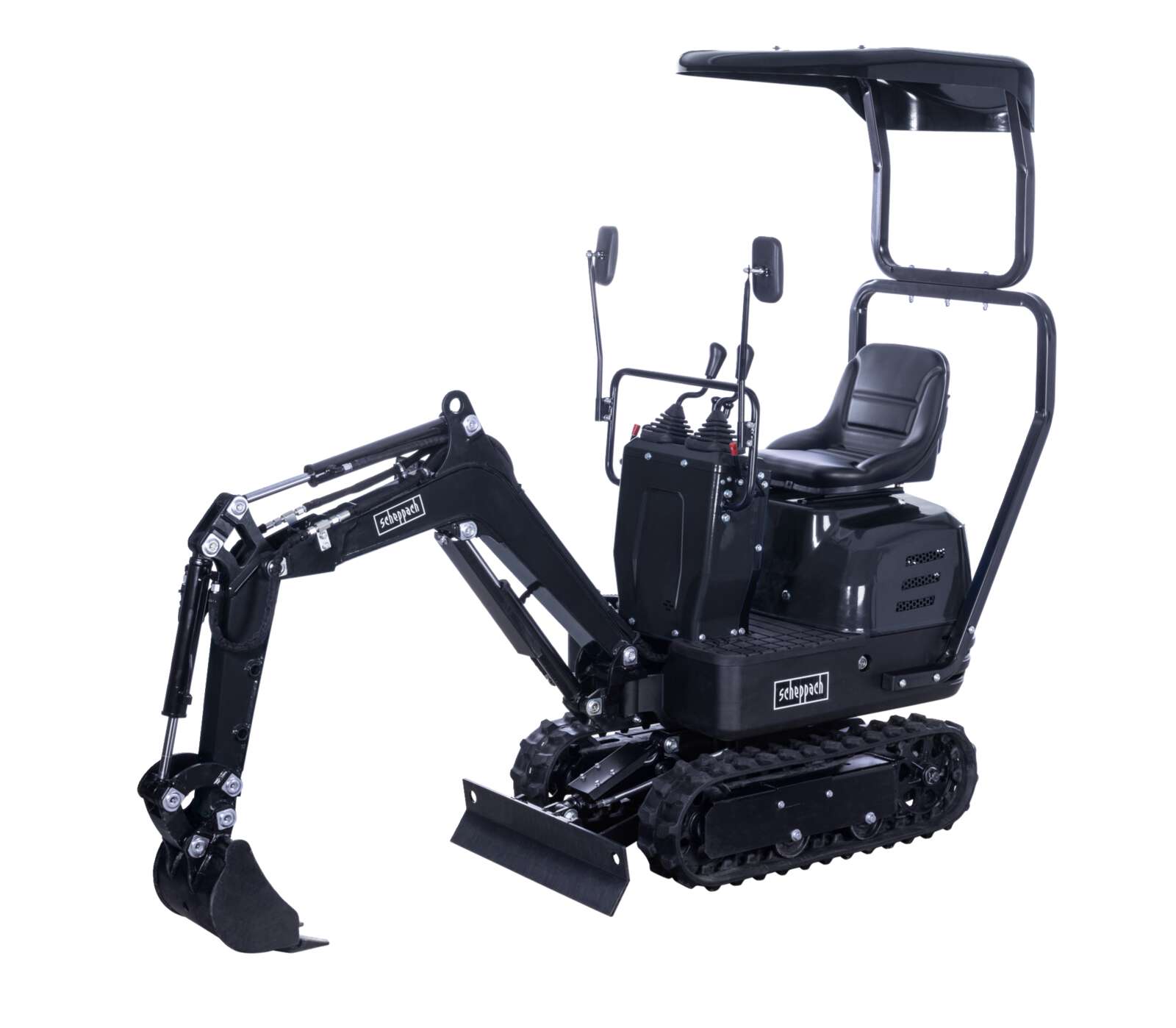 Minibagger MIB800-BE Scheppach black - 8,5PS | 2330mm Grabweite | 690mm Spurbreite | Kettenantrieb