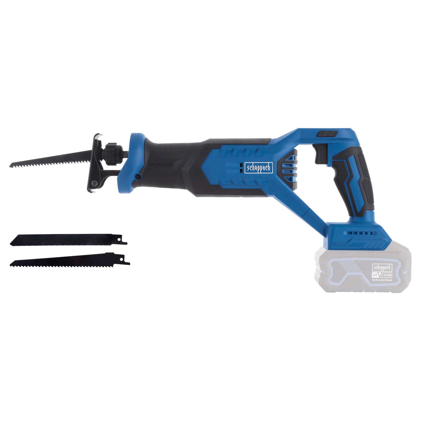 Akku-Säbelsäge BC-RS250-X Scheppach | Brushless | Hublänge 28mm | Hubzahl 0-3000min-1 | LED-Leute
