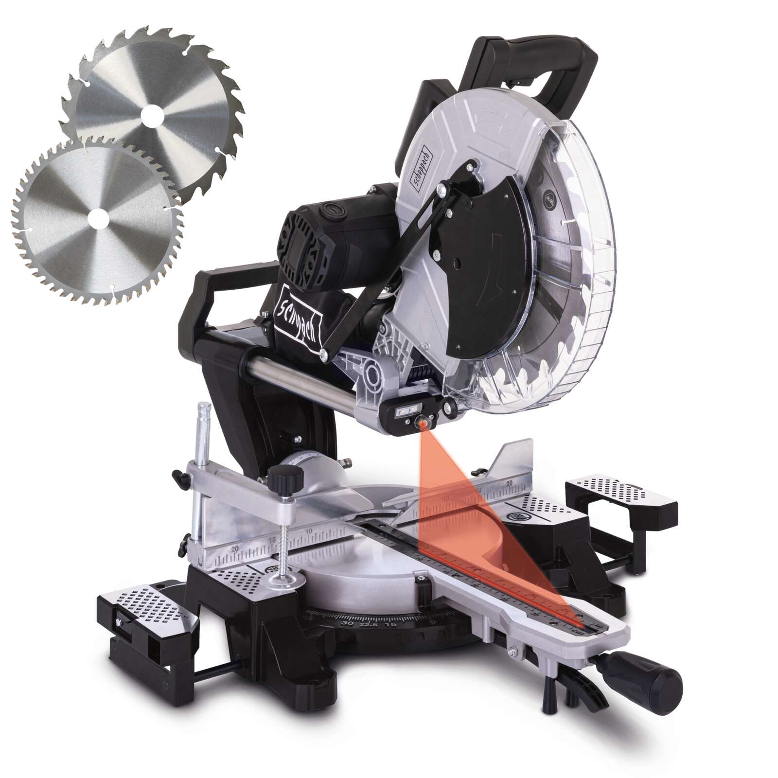 Kappzugsäge KZGS305-BE Scheppach - inkl. 2.Sägeblatt | 2000W | 330mm Schnittbreite | 105mm Schnitthöhe