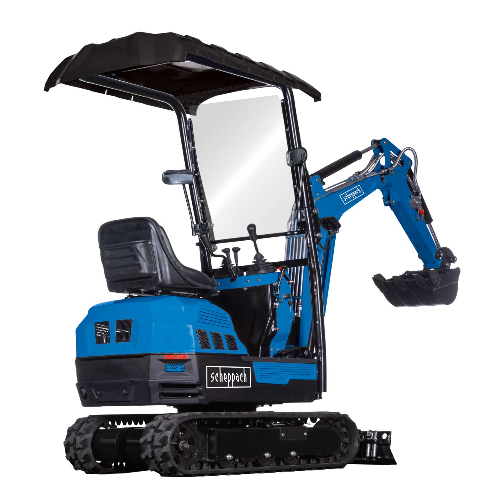 Benzin Mini Bagger EXC1400 Scheppach - 1080kg | 11,5PS | Grabkraft 12,4 kN | Grabtiefe 1760 mm / Rei