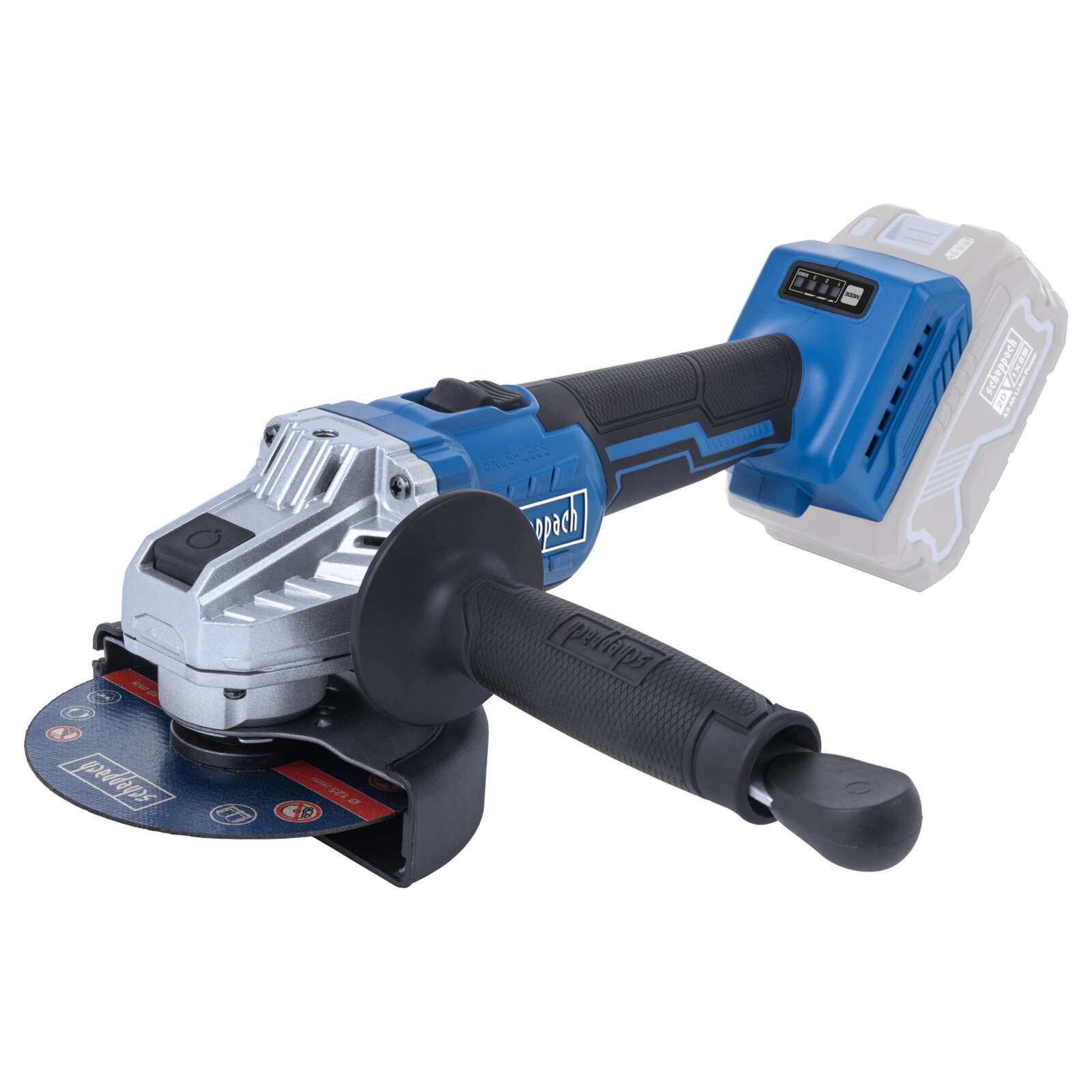 Akku-Winkelschleifer BC-AG125P-X Scheppach - 20V | 125mm Durchmesser | 7000-10000min-1 Drehzahl