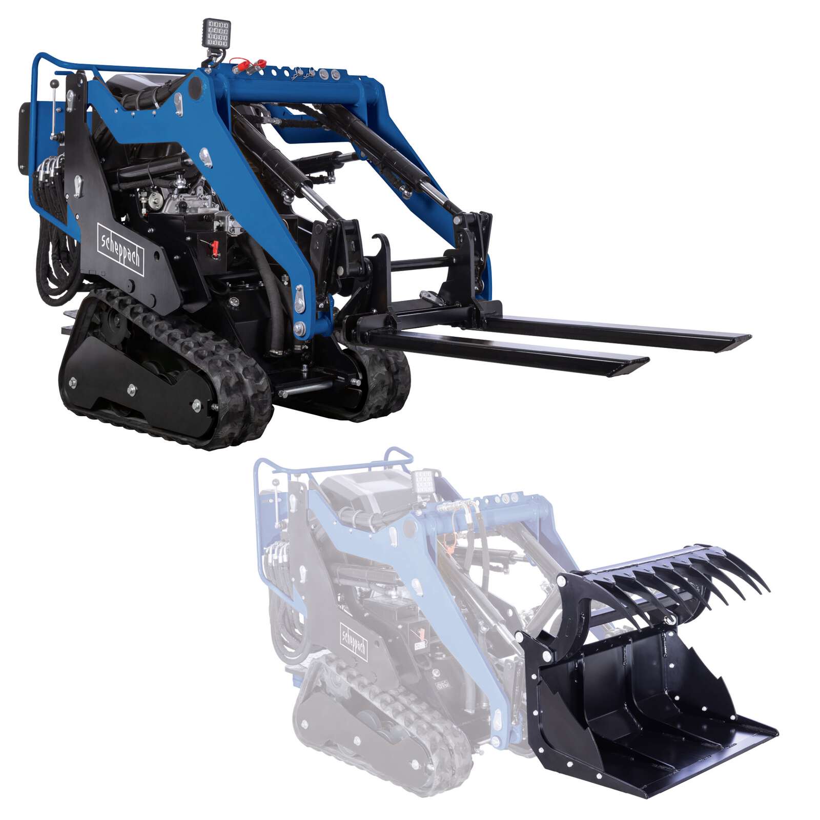 Scheppach Kompaktlader MKL730 - 8,5PS | 200kg Ladekapazität | E-Start | 740mm Spurbreite | Bagger in