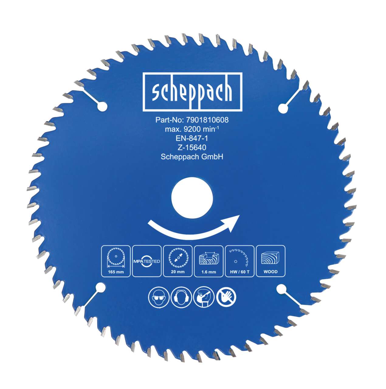 HW Kreissägeblatt Scheppach - Ø165 x 20 x 1 x 1,6 mm | 60 Zähne