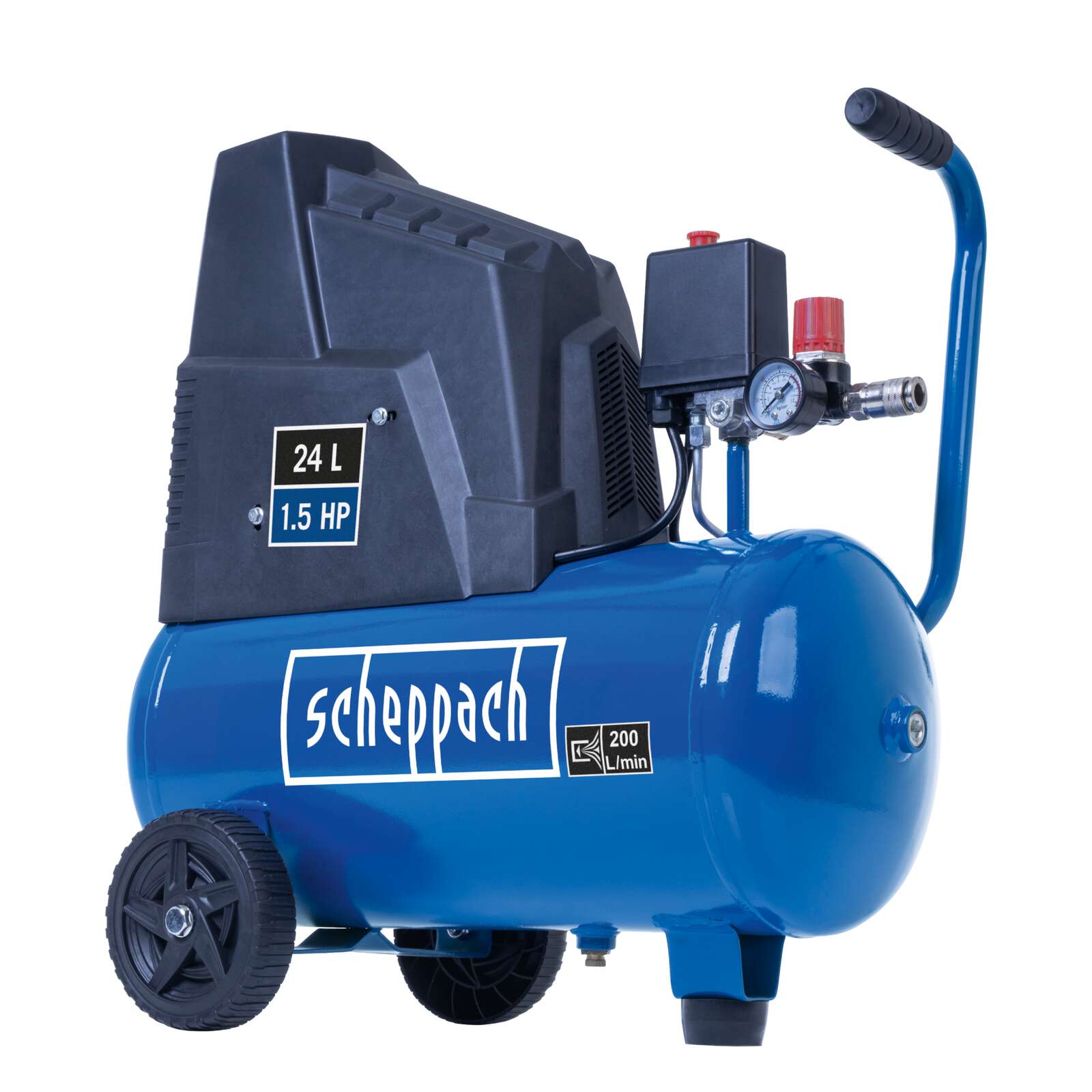 Kompressor HC30ox Scheppach - 8bar | 24L Kessel | 200l/min | 1,5PS | 230V | ölfrei & wartungsarm