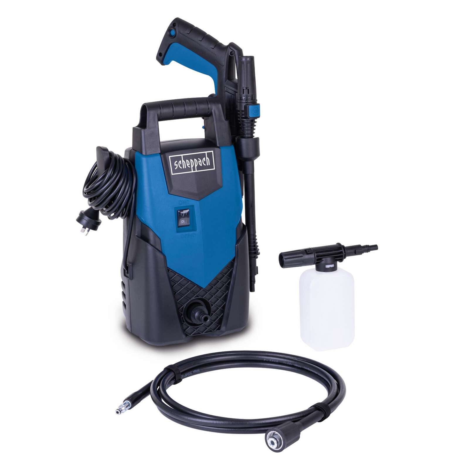 Elektro Hochdruckreiniger HCE1400 Scheppach - 1400W | 110bar | 6,8L/min | Quick-Connect-System | inkl. Zubehör