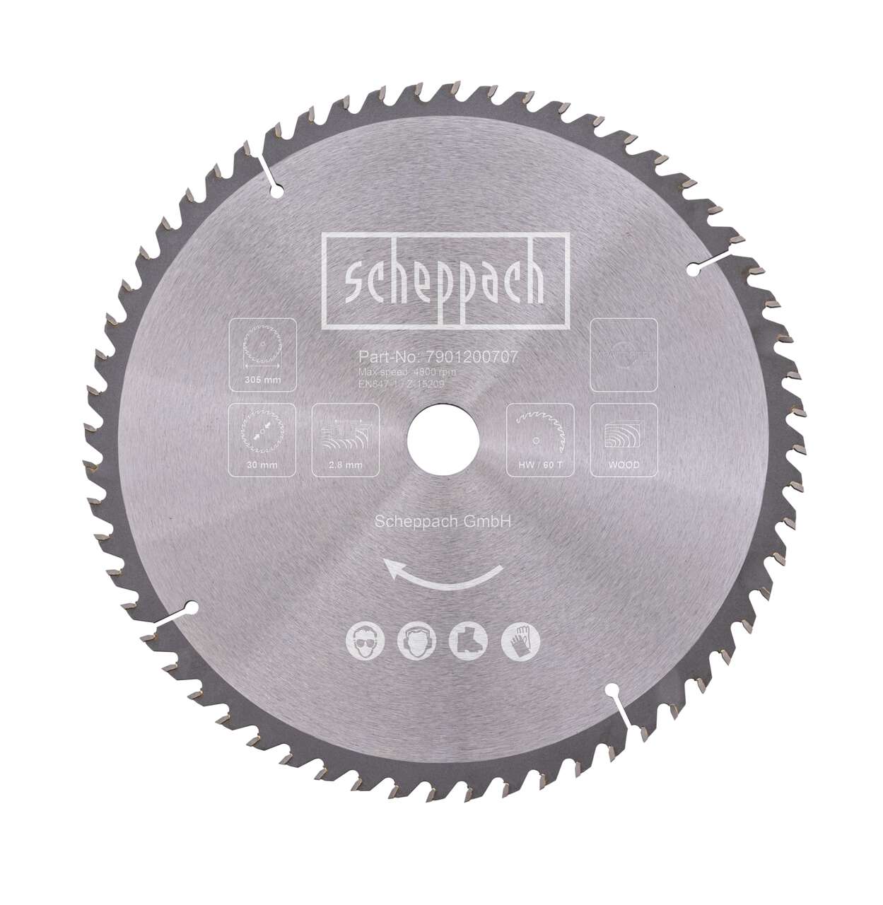 HW Kreissägeblatt Scheppach - Ø 305 x 30 x 3,0 x 1,8 mm | 60 Zähne