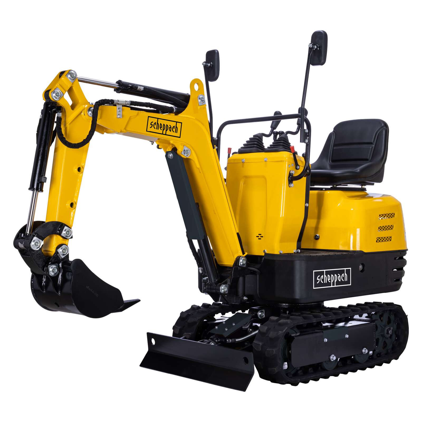 Benzin Minibagger SY-MB815 Scheppach - 8,5PS | 2330mm Grabweite | 690mm Spurbreite | 290mm Schaufelbreite | Kettenantrieb