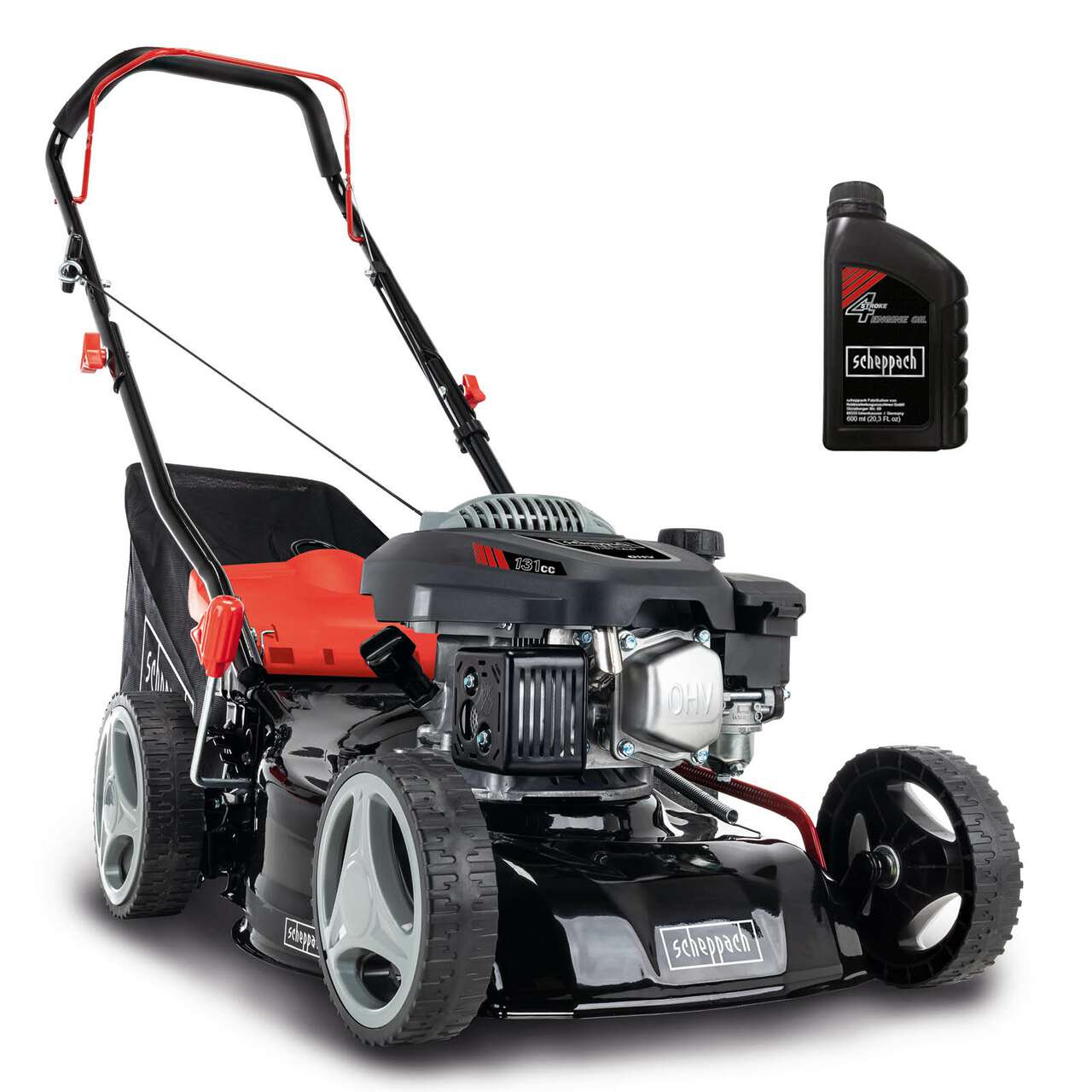 Benzinrasenmäher RM420 Scheppach - 3.3PS | 420mm Schnittbreite | 45L Fangbox | bis zu 800m²