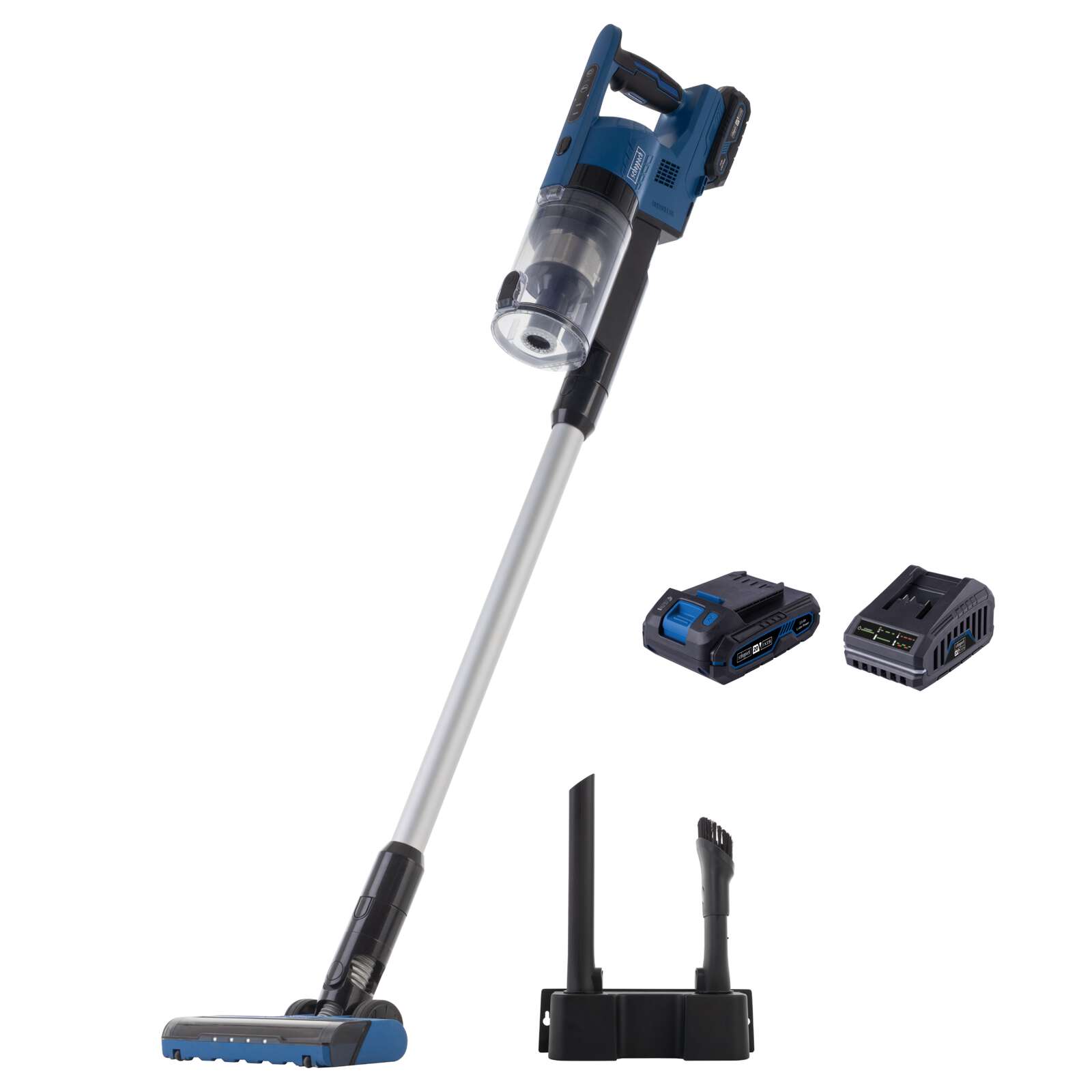 Akku-Handstaubsauger BC-VC250-X Scheppach - 20V | 20kPa Saugleistung | 600ml Staubbehälter | 2in1 Funktion | LED-Leuchte