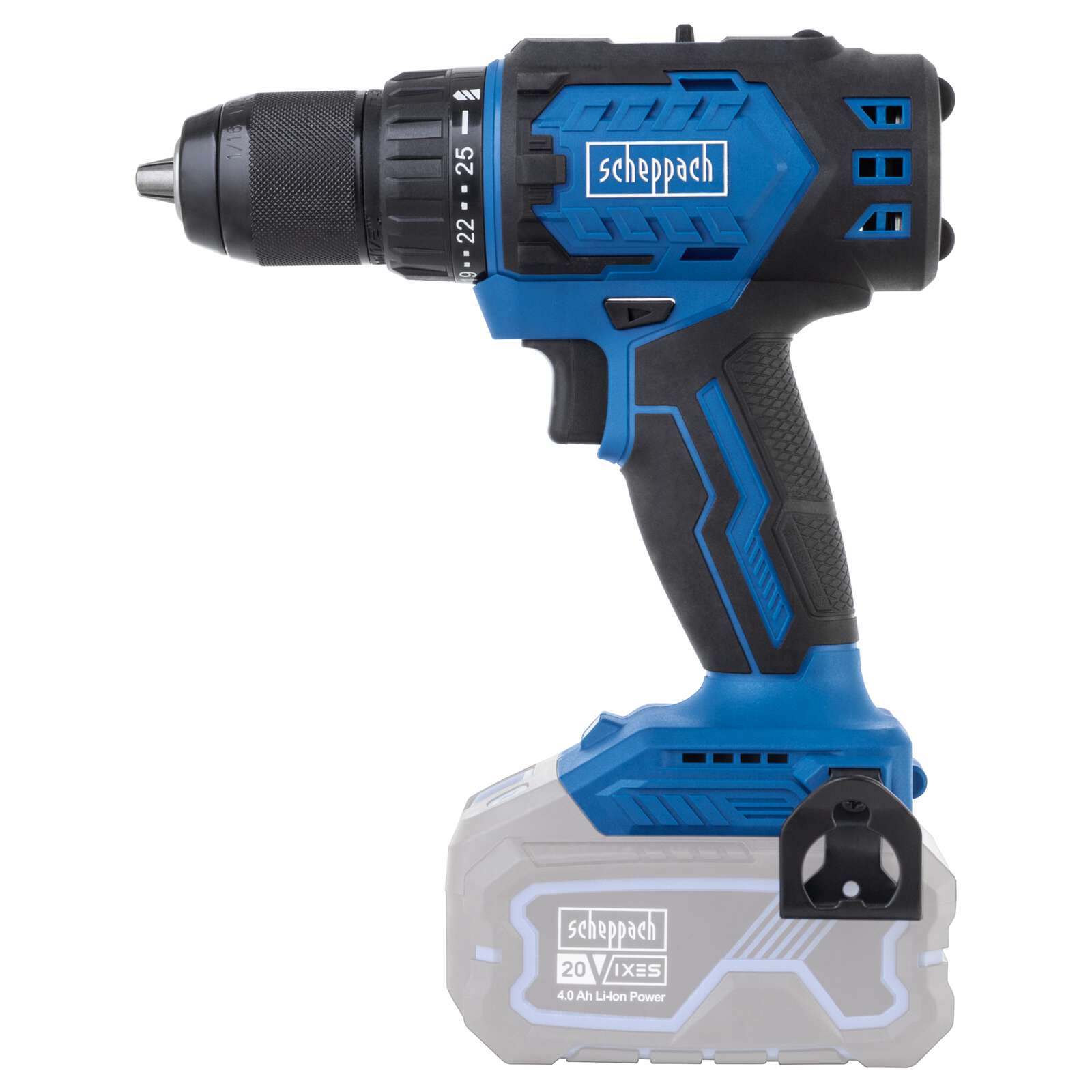 Akku-Bohrschrauber BC-DD60-X Scheppach | Brushless | Drehmoment 60Nm | Drehmomentstufen 25+1 | LED