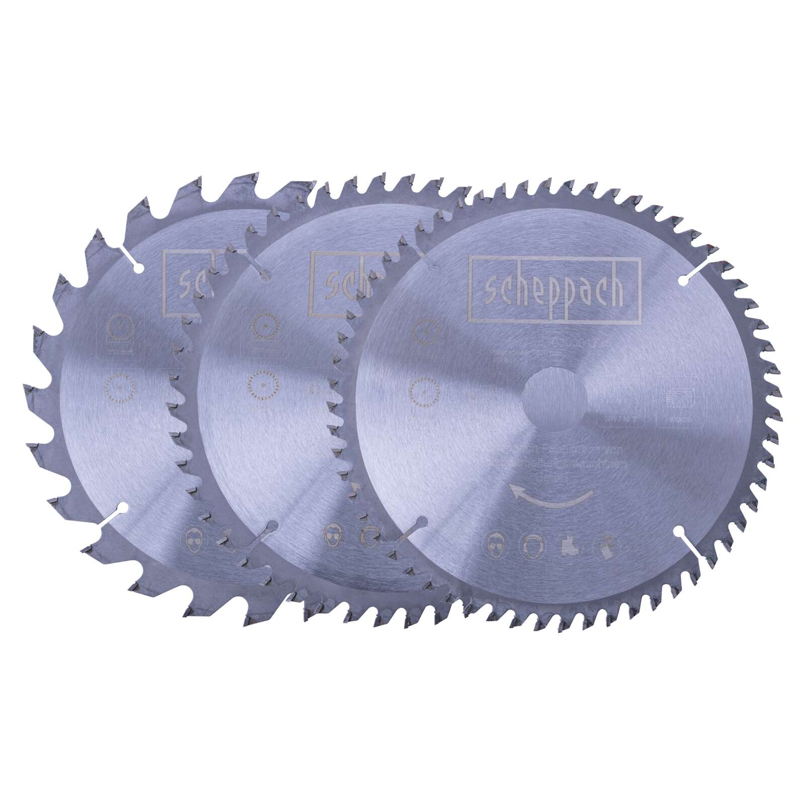 HW Kreissägeblatt-Set Scheppach (3-teilig) - Ø 210 x 30 x 2,2 x 1,6 mm | 24 / 48 / 60 Zähne