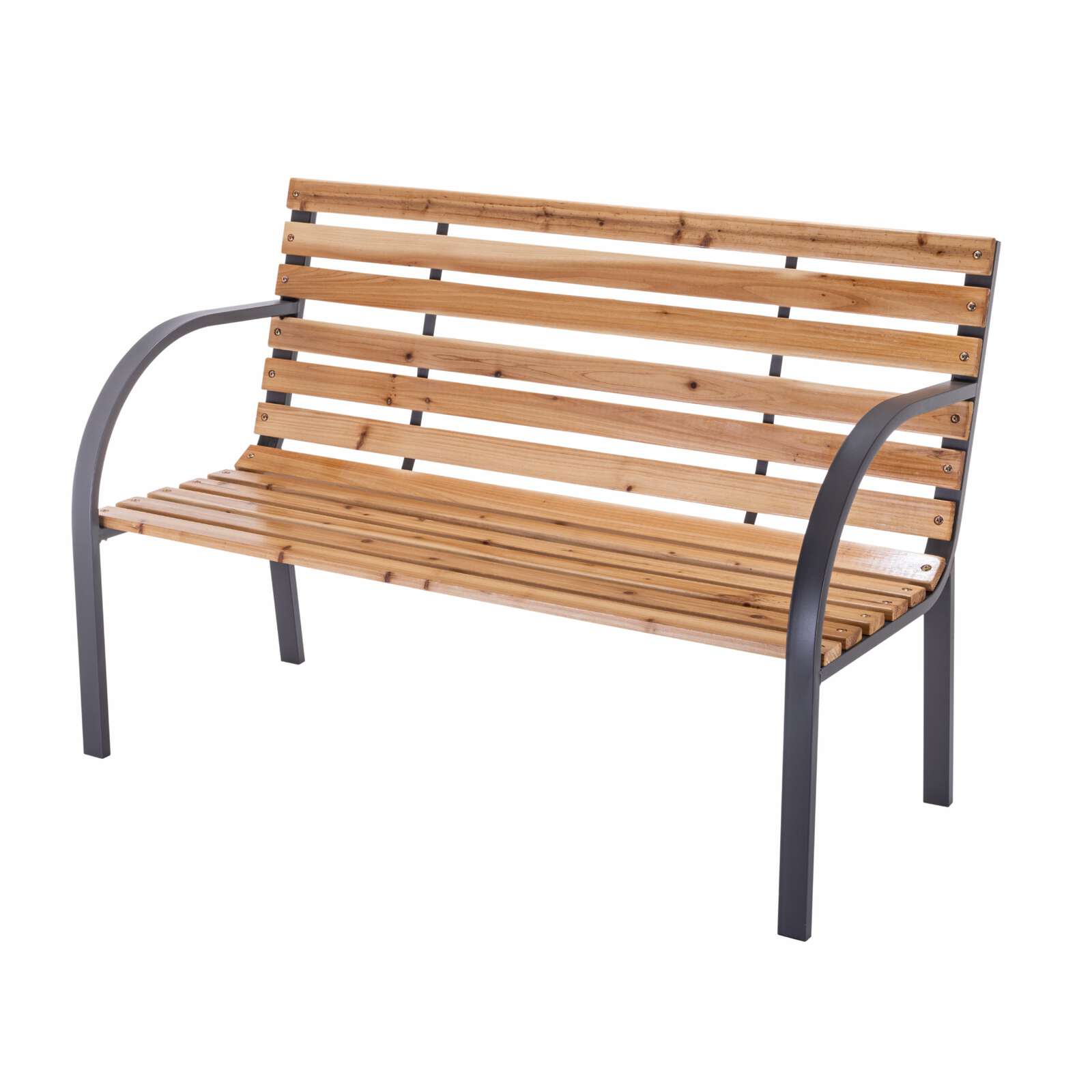 Gartenbank PX-GB-1 Practixx - 2-Sitzer Bank | 120cm Länge | 160kg belastbar | Holz-Anthrazit | stabi