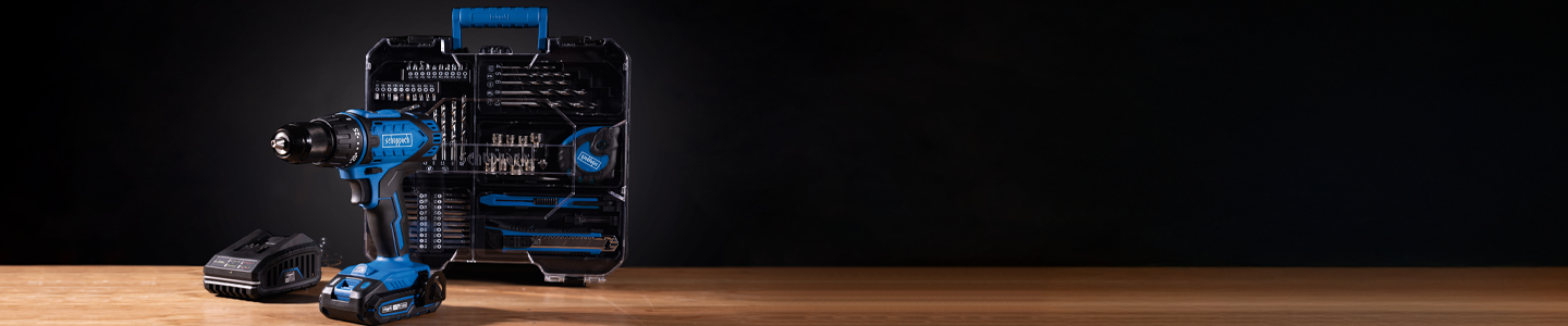 Scheppach-Werkzeugset mit Akkudrill und Werkzeugkoffer für präzises Handwerk