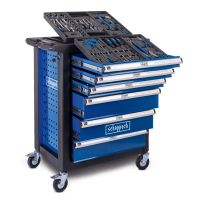 Werkstattwagen mit Schubladen für Werkzeuge von Scheppach, inkl. Rollen und verschließbaren Schubladen für präzise Organisation und Lagerung.