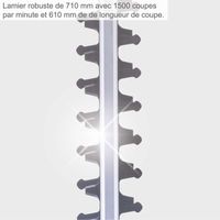 Robuste Heckenscherscheibe mit 710 mm Schnittbreite, 1.500 Schnitte pro Minute und 610 mm Schnittlänge