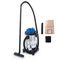 Elektro Nass-/Trockensauger VC25 Scheppach mit 1200W Leistung, 2m Schlauchlänge, 3m Anschlusskabel und 25L Fassungsvermögen. Erzeugt einen Unterdruck von 20kPa.