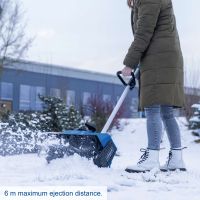 Scheppach Akku Schneefräse mit 6 Meter maximaler Auswurfweite, winterliche Nutzung