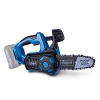 Die Akku-Kettensäge BC-TCS200-X von Scheppach mit ProCut-System. Schnittlänge 17,5 cm, Schwertlänge 20 cm, Schnittgeschwindigkeit 7 m/s. Brushless-Technologie für effizienten Betrieb.