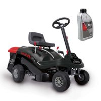 Aufsitzrasenmäher MR224-61 mit 6,8 PS, 61 cm Schnittbreite, 150 L Fangsack, Elektrostarter, inkl. Motoröl. Gezeigt von der Seite.