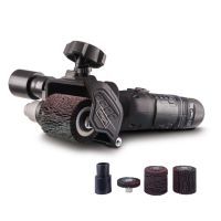 Satiniermaschine RMS500-BE Scheppach mit variabler Drehzahl und Bürstenbreite von 10-60 mm. Inkl. Schleifbürstenset für Renovierungsarbeiten.