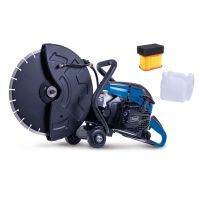 Benzin Trennschleifer PTS400 mit 350mm Diamanttrennscheibe, 120mm Schnitttiefe und 2-Takt Benzinmotor. Inklusive Ersatzluftfilter.