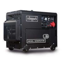 Dieselgenerator von Scheppach mit integriertem Voltmeter und verschiedenen Steckdosen für flexible Stromversorgung. Modellnummer 786040.