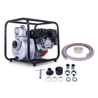 Benzin Wasserpumpe PWP60 Scheppach mit 60.000 L/h Förderleistung, 28m Förderhöhe, 7m Saughöhe und 2,8 bar Druck. Inkl. Schlauchpaket und Zubehör.