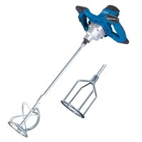 Handrührgerät PM1200 von Scheppach mit 1200W Leistung und bis zu 700 min-1 Drehzahlregulierung. Inklusive Mörtelquirl und Farbquirl für verschiedene Anwendungen. Ideal für Mörtel, Putz und Farbe.