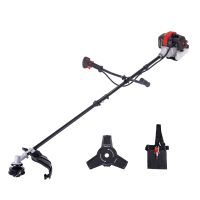 Der Benzin-Freischneider PBC330 von Scheppach verfügt über einen 2-Takt-Benzinmotor mit 0,9 kW (1,21 PS) und einen Seilzugstarter. Die maximale Drehzahl beträgt 10.000 U/min. Das Gerät kann als Motorsense und Rasentrimmer verwendet werden.