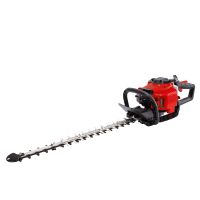 Benzin-Heckenschere BHS650 mit 0,65 KW / 0,88 PS 2-Takt Benzinmotor, 600mm Schwert, Astdurchmesser 27mm. Gezeigt von der Seite.