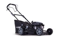 Benzin-Rasenmäher BLM460-161S Woodster von Scheppach, seitliche Ansicht.