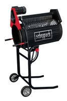 Rollsieb RS350 von Scheppach, seitliche Ansicht mit Trommel und Motor. Inklusive Siebeinsatz und verstellbarer Trommel.