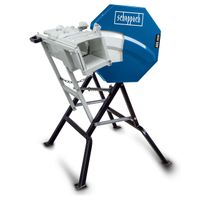 Wippsäge HS410 mit 405 mm Schnittdurchmesser, 2200W Leistung und 230V Spannung. Inklusive Längsanschlag für präzises Schneiden.