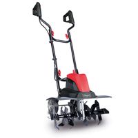 Motorhacke MTE460 von Scheppach mit 230V, 1500W Leistung, 24 Messern und 450 mm Arbeitsbreite. Gezeigt von der Seite.