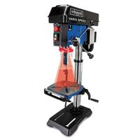 Tischbohrmaschine DP18 Vario von Scheppach mit 550W Leistung, 16mm Bohrfutter, variabler Drehzahl, Laser und LED Beleuchtung.