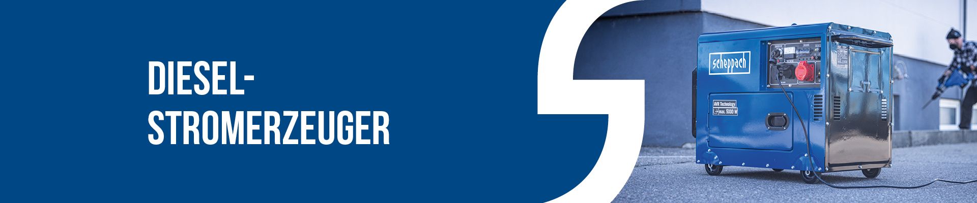 Diesel-Stromerzeuger von Scheppach, technisches Gerät für temporäre Stromversorgung