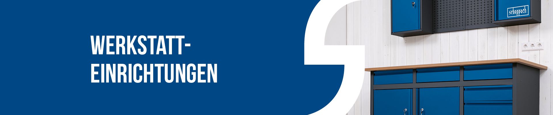 Scheppach-Werkstattmöbel mit modernem Design, inkl. Arbeitsplatte und Schränken