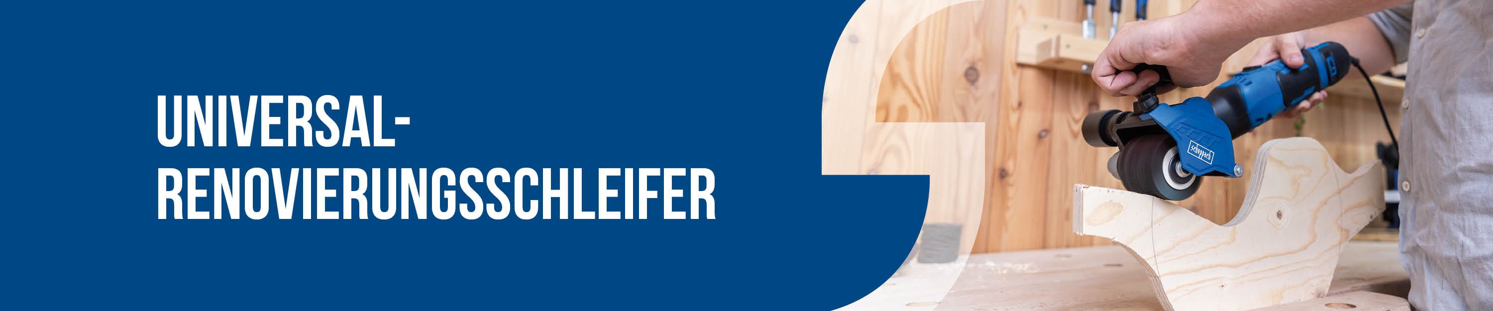 Universal-Renovierungsschleifer mit Scheppach-Design im Einsatz